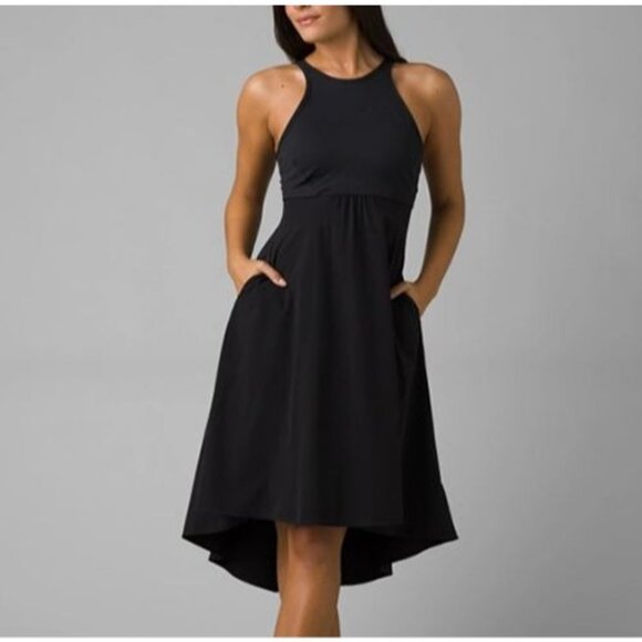 PrAna Women's Railay High Low Dress S Black EUC Activewear Athleisure Travel - Picture 2 of 8